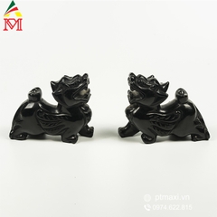 Cặp Tỳ Hưu Đứng Đá Núi Lửa Obsidian TH81315