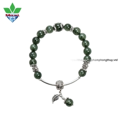 Vòng Tay Thạch Anh Tóc Xanh Charm Bạc