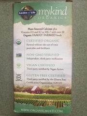 Viên uống Canxi thực vật hữu cơ Garden of Life mykind Organics