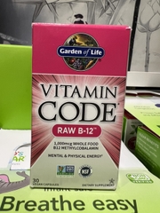 VITAMIN B12 THÔ RAW B-12 VITAMIN CODE GARDEN OF LIFE