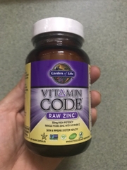 Viên Kẽm tươi Vitamin Code RAW Zinc - Garden of Life