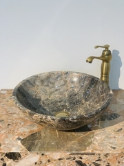 LAVABO ĐÁ TỰ NHIÊN - TRÒN MỎNG - HỒNG - BST09