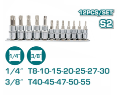 BỘ 12 ĐẦU TUÝP LỤC GIÁC BÔNG SAO TOTAL - THT1438121