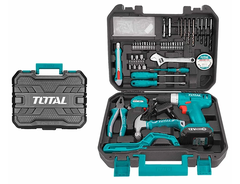 BỘ 128 MÓN BAO GỒM MÁY KHOAN DÙNG PIN 12V TOTAL - THKTHP11282