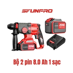 MÁY KHOAN BÊ TÔNG 3CN PIN 20V/4Ah (2PIN, 1SẠC) SFUNPRO - S20DCD26A