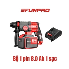 MÁY KHOAN BÊ TÔNG 3CN PIN 20V/4Ah (2PIN, 1SẠC) SFUNPRO - S20DCD26A