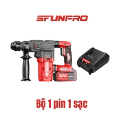 MÁY KHOAN ĐỤC 2CN PIN 20V/4Ah (2PIN, 1SẠC) SFUNPRO - S20DCD30A
