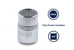 ĐẦU TUÝP 12 CẠNH 3/4IN-24MM THÉP CROM SATA - 16606