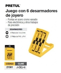 BỘ VÍT ĐỒNG HỒ 06 CÂY CÁN NHỰA (21381) PRETUL - J-DEJ-6