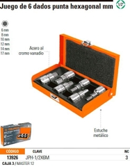 BỘ KHẨU 1/2" ĐẦU LỤC GIÁC HỆ M TRUPER - JPH-1/2X6M