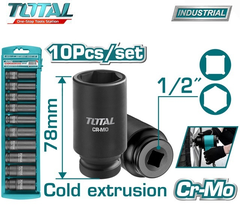 BỘ 10 ĐẦU TUÝP DEEP IMPACT DR 1/2'' 78MM TOTAL - THKISD12102L