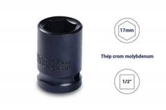 ĐẦU TUÝP ĐEN 6 CẠNH 1/2IN-17MM THÉP CROM MOLYBDENUM SATA - 34310