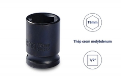 ĐẦU TUÝP ĐEN 6 CẠNH 1/2IN-19MM THÉP CROM MOLYBDENUM SATA - 34312