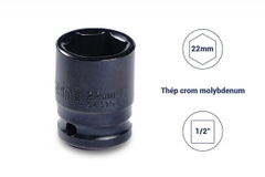 ĐẦU TUÝP ĐEN 6 CẠNH 1/2IN-22MM THÉP CROM MOLYBDENUM SATA - 34315