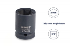 ĐẦU TUÝP ĐEN 6 CẠNH 3/4IN-27MM THÉP CROM MOLYBDENUM SATA - 34515