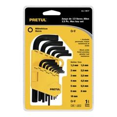 BỘ LỤC GIÁC 13 CHI TIẾT HỆ M, 1.3-10MM PRETUL - ALL-13M-P