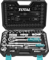 BỘ SOCKET 1/4 + 1/2INCH VÀ CẦN 2 CHIỀU 44 MÓN TOTAL - THT421441