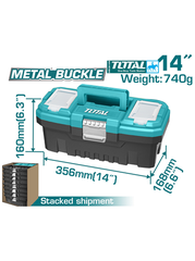 THÙNG ĐỒ NGHỀ 14''(356X168X160) KHÓA KIM LOẠI TOTAL - TPBX0142