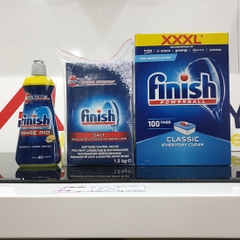 Viên rửa bát Finish 90 viên + muối + bóng