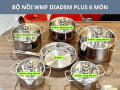 Bộ nồi WMF Inspiration 6 món kèm quánh và chảo thép