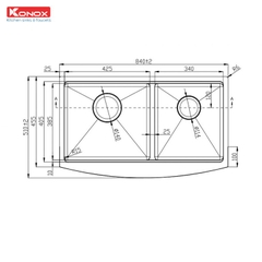 Chậu rửa bát Konox Apron Series KN8450DA