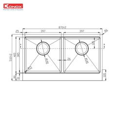 Chậu rửa bát Konox Apron Series KN8750DA