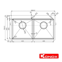 Chậu rửa bát Konox Topmount KN8850TD