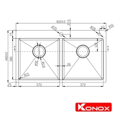 Chậu rửa bát Konox Overmount KN8248DOB