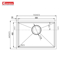 Chậu rửa bát Konox Undermount KN544SU