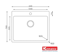 Chậu rửa bát Konox Turkey sink Neron 600