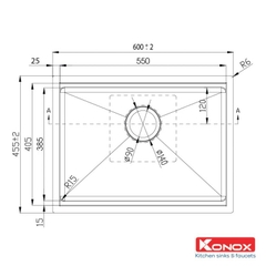 Chậu rửa bát Konox Undermount KN6046SU