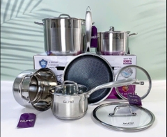 Bộ Nồi Chảo Inox đáy 5 Lớp GMPPS-2201 GUME KOREA