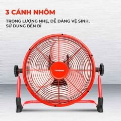 Quạt sạc tích điện Tiross TS9179 – Quạt tích điện 14 inch, pin 5000mAh, dùng 20 giờ