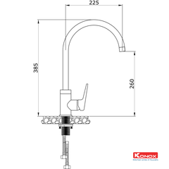 Vòi rửa bát Konox Kitchen Faucet KN1201