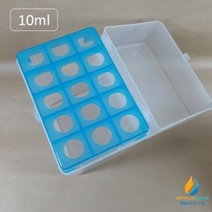 Hộp đựng đầu tip 10ml 12 lỗ, kích thước 12.3*9.3*18cm, lỗ đường kính 16,25mm