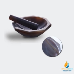 Cối chày mã não, xay nghiền mẫu cực nhỏ, đường kính 15cm