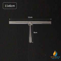Ống dẫn khí thủy tinh 3 nhánh chữ T, đường kính 7mm, ống dẫn thí nghiệm dẫn khí