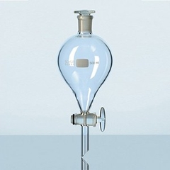 Bình lắng gạn quả lê, phễu tách hình quả lê, khóa thủy tinh, dung tích 500ml