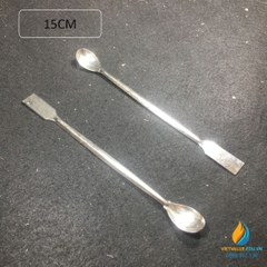 Thìa lấy mẫu 2 đầu dẹt và tròn dài 15cm, thìa lấy mẫu phòng thí nghiệm