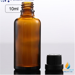 Chai đựng tinh dầu 10ML màu nâu hổ phách, nắp vặn kín