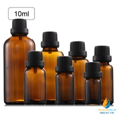 Chai đựng tinh dầu 10ML màu nâu hổ phách, nắp vặn kín