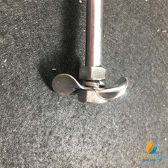 Lưỡi khuấy trộn Inox 304 không gỉ, cái dài 30cm, lưỡi 4 cánh quạt dài 40mm