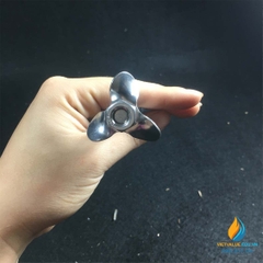 Lưỡi khuấy trộn Inox 304 không gỉ, cái dài 30cm, lưỡi 4 cánh quạt dài 40mm