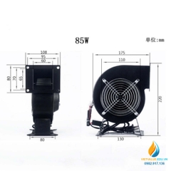Quạt ly tâm hút mùi model 150FLJ7, công suất 330W