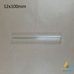 Ống nghiệm thủy tinh, không chia vạch, không nắp, 12x100mm