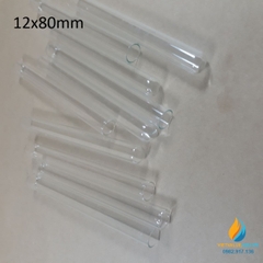 Ống nghiệm thủy tinh, không chia vạch, không nắp, 12x80mm