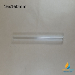 Ống nghiệm thủy tinh, không chia vạch, không nắp, 16x160mm