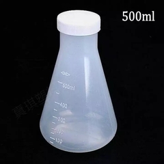 Bình tam giác nhựa, có nắp, vạch chia, nhựa PP, dung tích 500ml