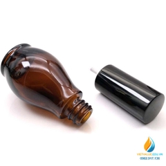 Chai nâu bầu xịt 30ml, chai thủy tinh đựng mẫu, chai lọ thủy tinh