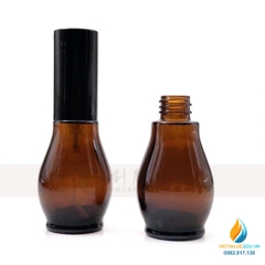 Chai nâu bầu xịt 30ml, chai thủy tinh đựng mẫu, chai lọ thủy tinh